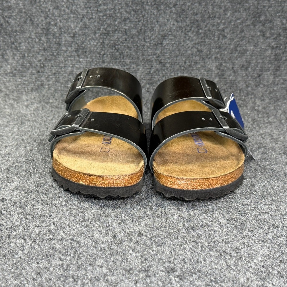 Birkenstock Arizona Soft Footbed Sandal Women 6 Metallic Anthracite Buckle Slide - Picture 2 of 11